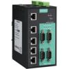 4 RS-232/422/485 ports, 5 10/100M Ethernet ports, 12 to 48 VDC, 2 kV isolation protection, 0 to 60°C operating temperatureMOXA